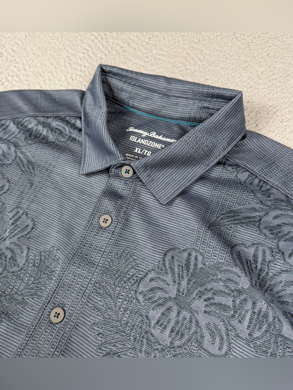 Tommy Bahama Islandzone Shirt Mens XL Blue Gray Floral Button Up Preppy